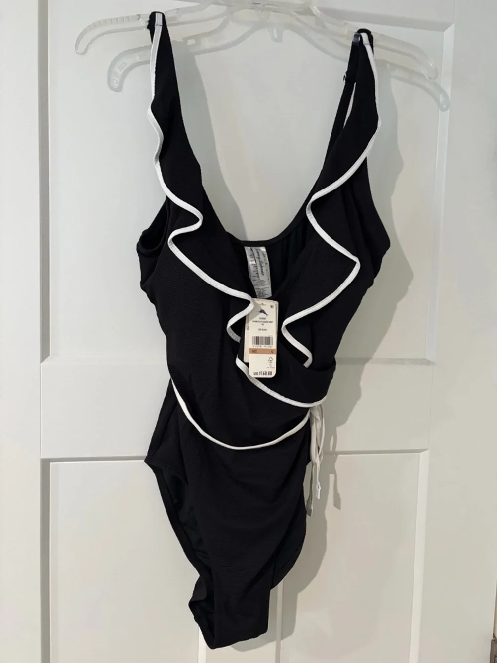 TOMMY BAHAMA WOMENS ISLAND CAYS 1 PIECE SWIMSUIT SIZE 12 BLACK/WHITE NWT! - Picture 3 of 5